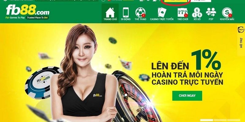 Sảnh Casino trực tuyến cực hấp dẫn tại nhà cái uy tín FB88