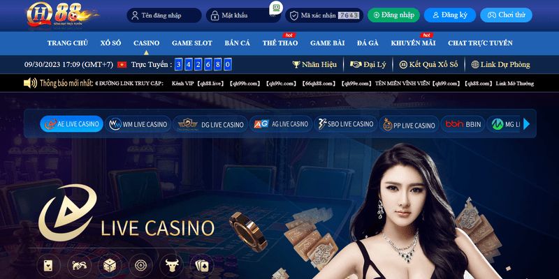 Sảnh Live Casino độc đáo